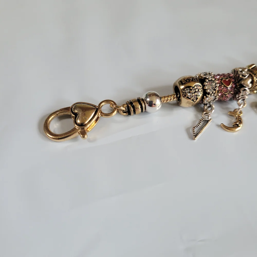 Landau Gold and Pink Charm Bracelet